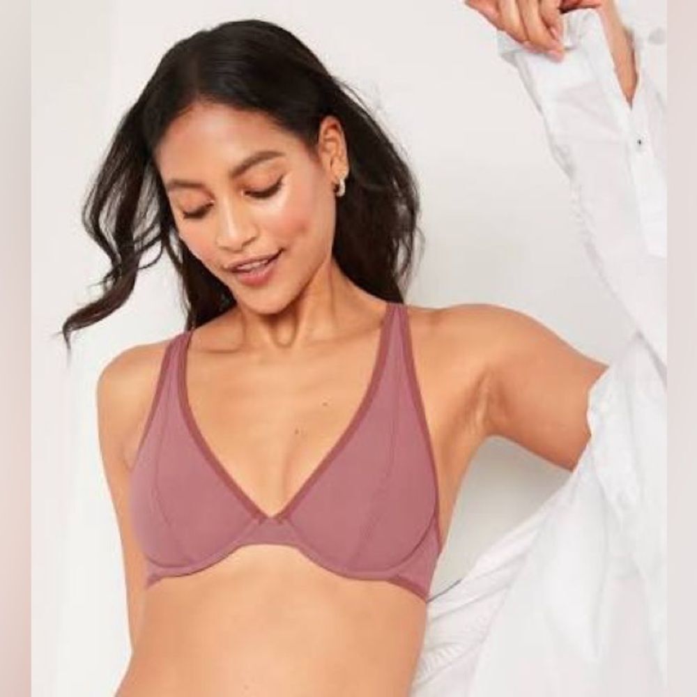 New- 3 - Old Navy Mesh Unlined Underwire Plunge Bra Lot of Three NWT 42C